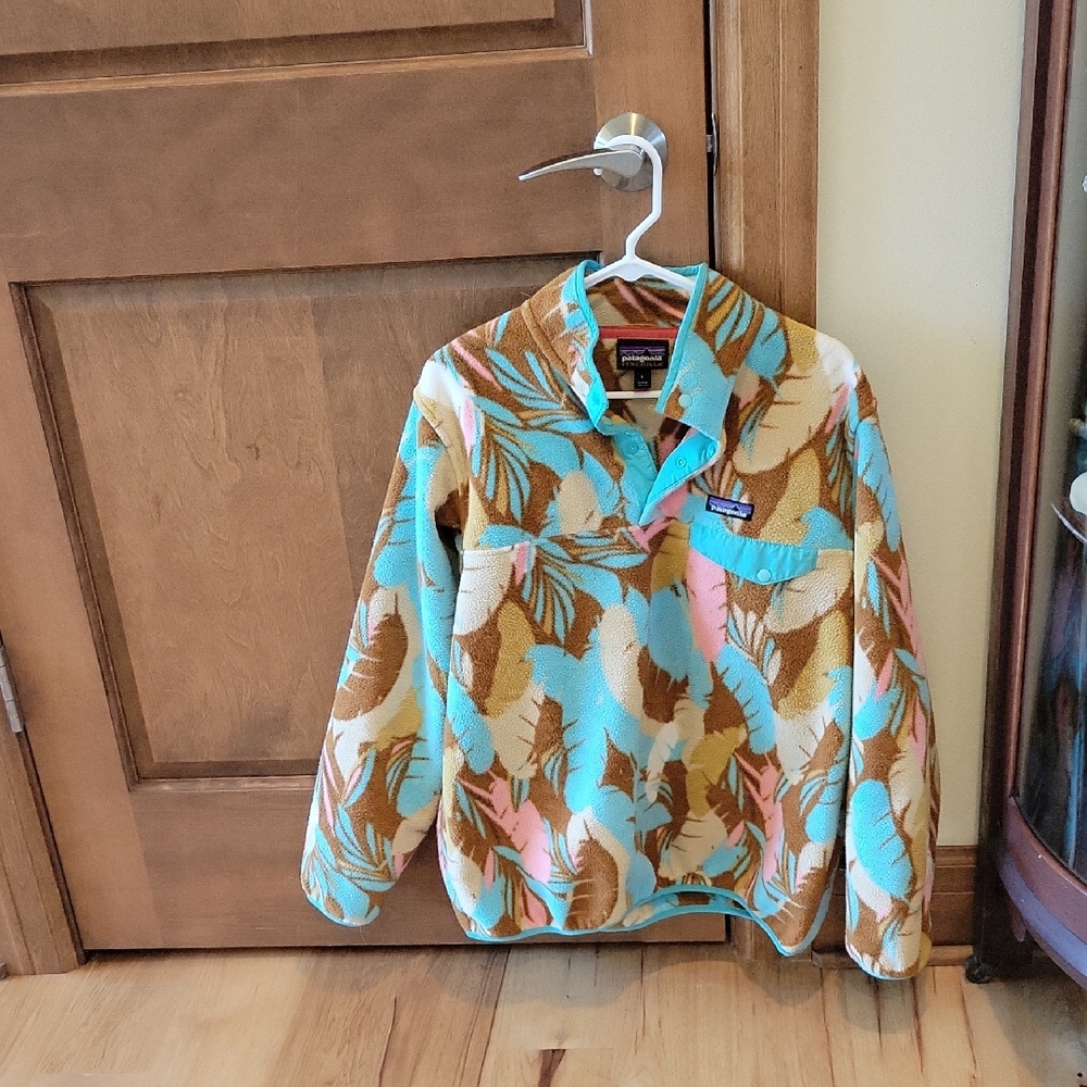 Patagonia Multicolor Leaf Print Fleece Pullover